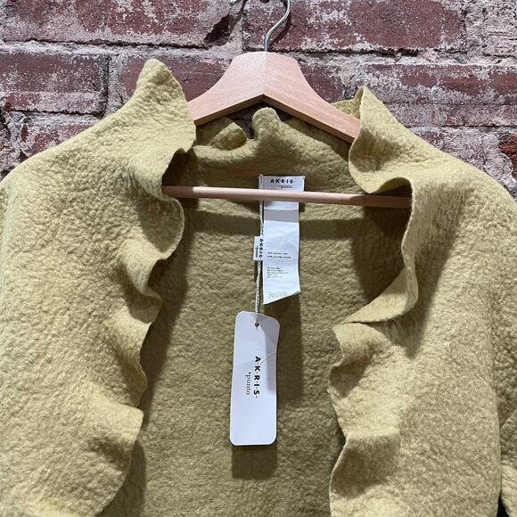 NWT Akris Punto Ruffled Linen Blend Open Front Cardigan Size 4 - Picture 2 of 8